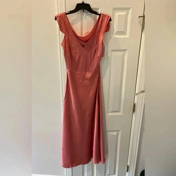 NWT Ted Baker London V Neck Bias Cut Midi Dress (missing belt) - Picture 7 of 9